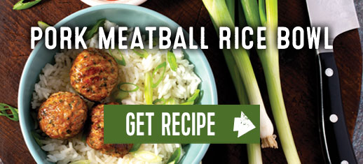 Port Meatball Rice Bowl. Get Recipe.