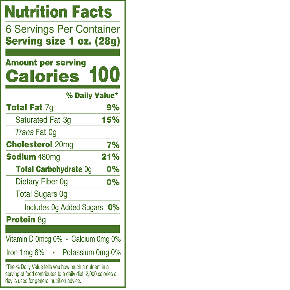 Applegate Natural Genoa Salami Trio Nutrition Fact Panel
