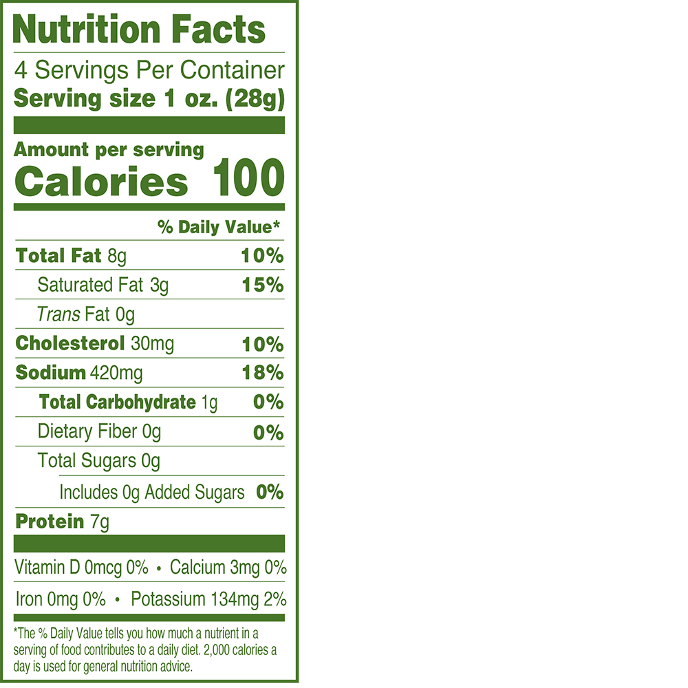 Applegate Natural Peppered Genoa Salami Nutrition Fact Panel
