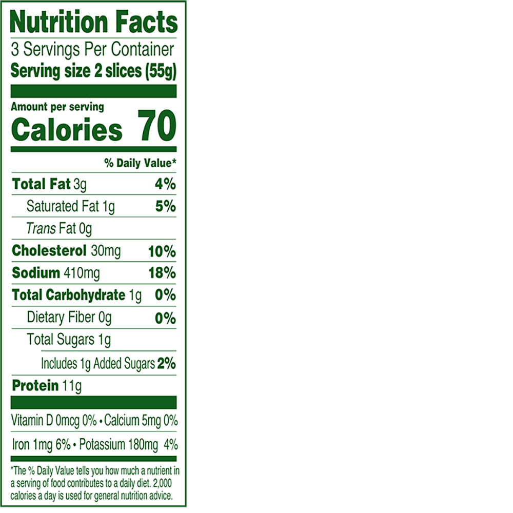 Applegate Organics® Black Forest Ham Nutrition Information