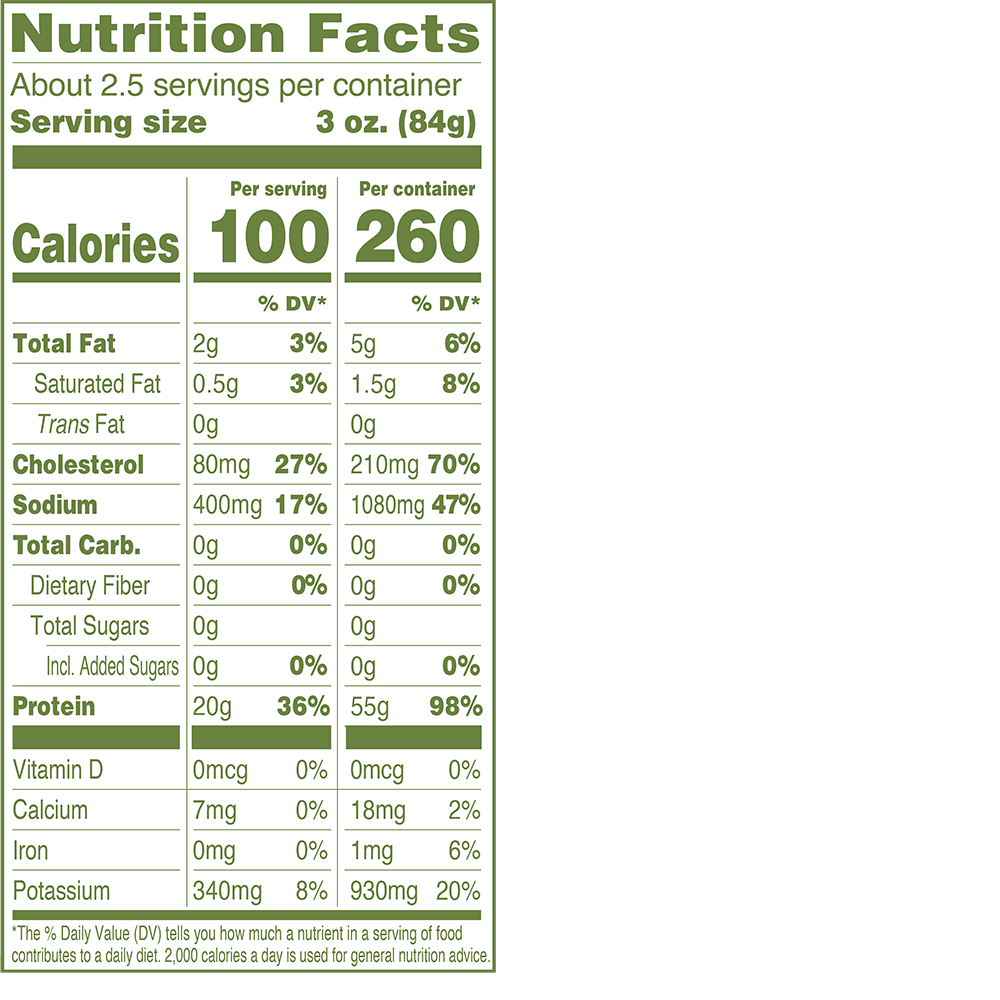 Applegate Naturals Grilled Chicken Breast Strips Nutrition Facts