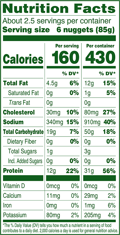 Organic Gluten Free Chicken Nuggets Nfp 0025317605564 Tbd